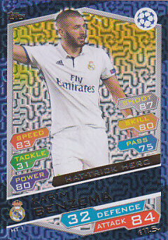 Karim Benzema Real Madrid 2016/17 Topps Match Attax CL Hat Trick Hero #HT1